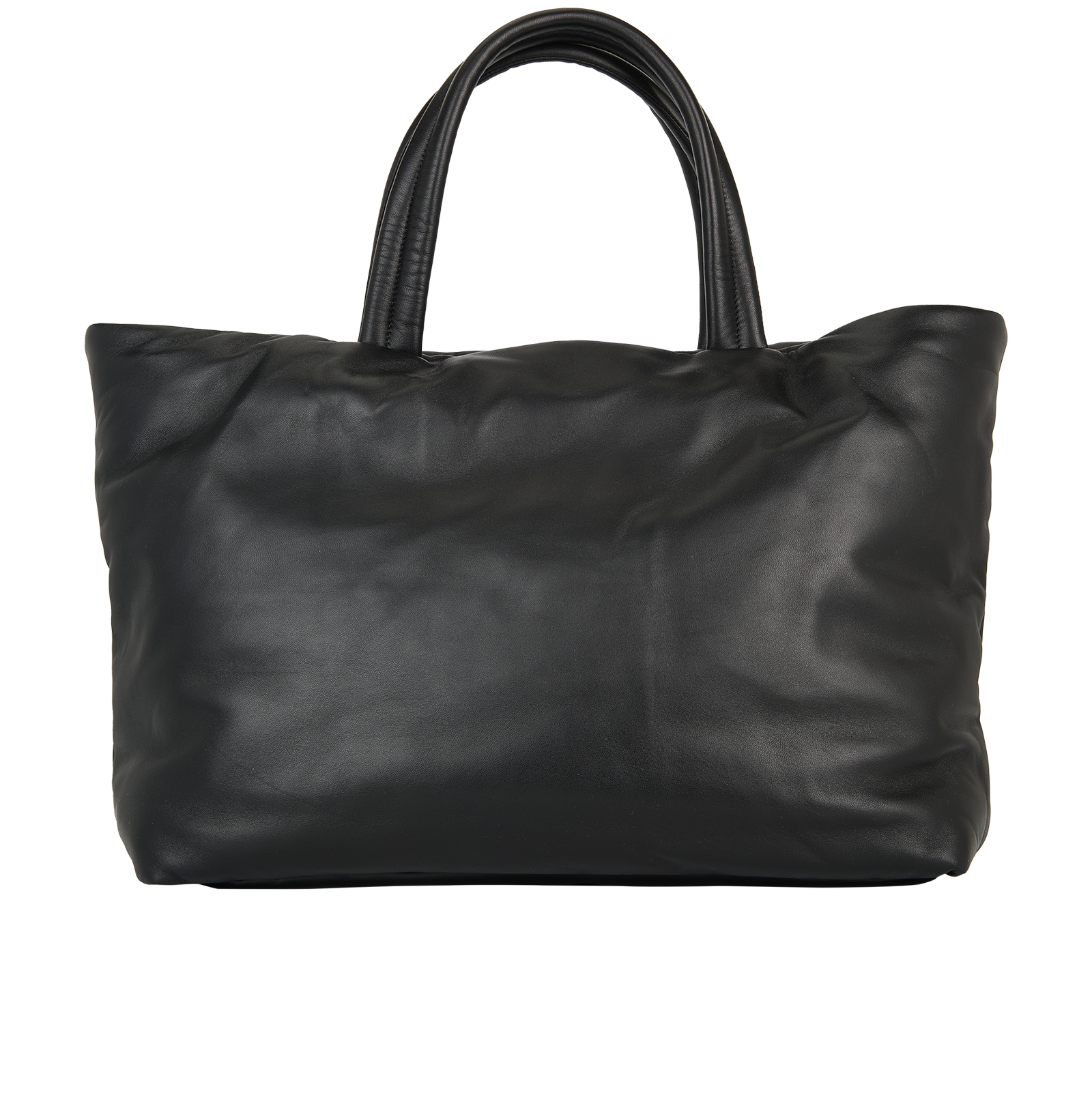 Wide Puffer Tote, &pound;1,200, Handbags, Black, Leather, Back view